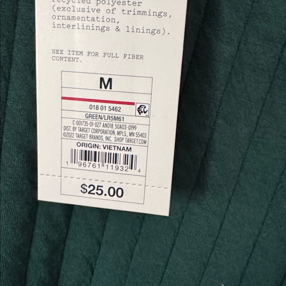 Quilted Crewneck Sweater - Forest Green - Picture 2 of 3